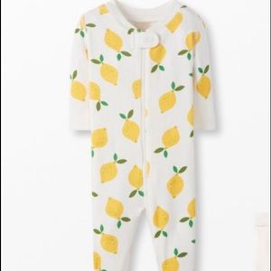 Hanna Andersson Lemonade in White Baby Zip Sleeper 12-18 mos NWT